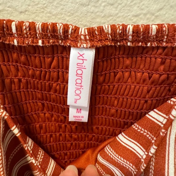 💕Target Rust Stripe Square Neck Wrap Dress - Picture 6 of 7